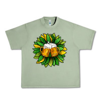 Oil Green St. Patricks Sunflower With Beer Urban Heavy Tee - BundleAndBundleShop