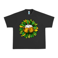 Pigment Black St. Patricks Sunflower With Beer Urban Heavy Tee - BundleAndBundleShop