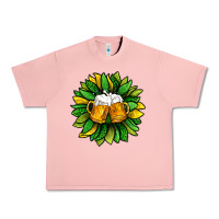 Salmon St. Patricks Sunflower With Beer Urban Heavy Tee - BundleAndBundleShop