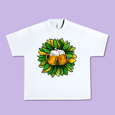 St. Patricks Sunflower With Beer Urban Heavy Tee Designed By Bundleandbundleshop
