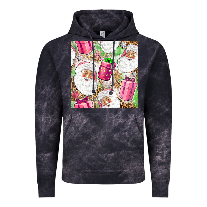 Pink Christmas Santa Claus And Gift Box Vintage Hoodie by NancyCooperArtShop | Teevron