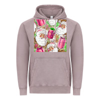 Vintage Zinc Pink Christmas Santa Claus and gift box Vintage Hoodie - NancyCooperArtShop
