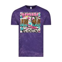 Cloud Purple leopard and cowhide hair and curling iron with hearts and flowers seam Vintage Tee - BundleAndBundleShop