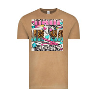 Vintage Camel leopard and cowhide hair and curling iron with hearts and flowers seam Vintage Tee - BundleAndBundleShop