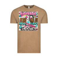 Leopard And Cowhide Hair And Curling Iron With Hearts And Flowers Seam Vintage Tee | Teevron
