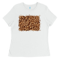White leopard background Ladies Tee - BarkalooDesign