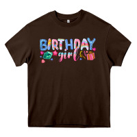 Chocolate Brown birthday girl Heavy Core Tee - NancyCooperArtShop