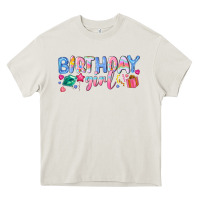 Cream birthday girl Heavy Core Tee - NancyCooperArtShop