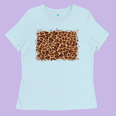 Leopard Background Ladies Tee Designed By Barkaloodesign