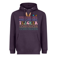 Plum Easter bunny Teacher Heavyweight Hoodie - OliviaCreatesArt