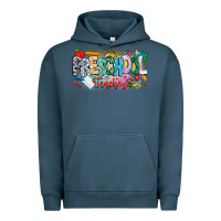 Pigment Midnight Navy Precschool Teacher Urban Hoodie - CowhideDigitalArt