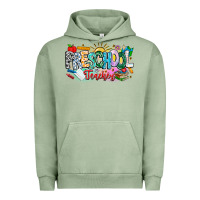 Pigment Oil Green Precschool Teacher Urban Hoodie - CowhideDigitalArt