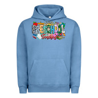 Pigment Pebble Blue Precschool Teacher Urban Hoodie - CowhideDigitalArt