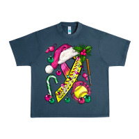 Midnight Navy Pink Christmas Breast Cancer Ribbon Softball Urban Heavy Tee - BundleAndBundleShop
