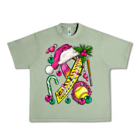 Oil Green Pink Christmas Breast Cancer Ribbon Softball Urban Heavy Tee - BundleAndBundleShop