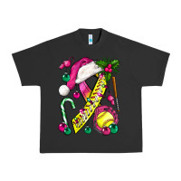 Pink Christmas Breast Cancer Ribbon Softball Urban Heavy Tee | Teevron