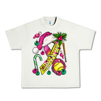 Pistachio Pink Christmas Breast Cancer Ribbon Softball Urban Heavy Tee - BundleAndBundleShop