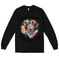 Black just a girl who loves pigs floral wreath Long Sleeve Tee - BarkalooDesign
