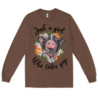 Chestnut just a girl who loves pigs floral wreath Long Sleeve Tee - BarkalooDesign