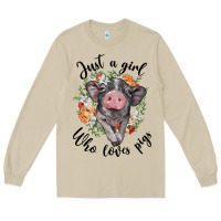 Mushroom just a girl who loves pigs floral wreath Long Sleeve Tee - BarkalooDesign