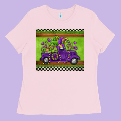 Mardi Gras Truck Ladies Tee Designed By Jasminsmagicworld
