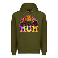 Army Green basketball mom Premium Hoodie - OliviaCreatesArt