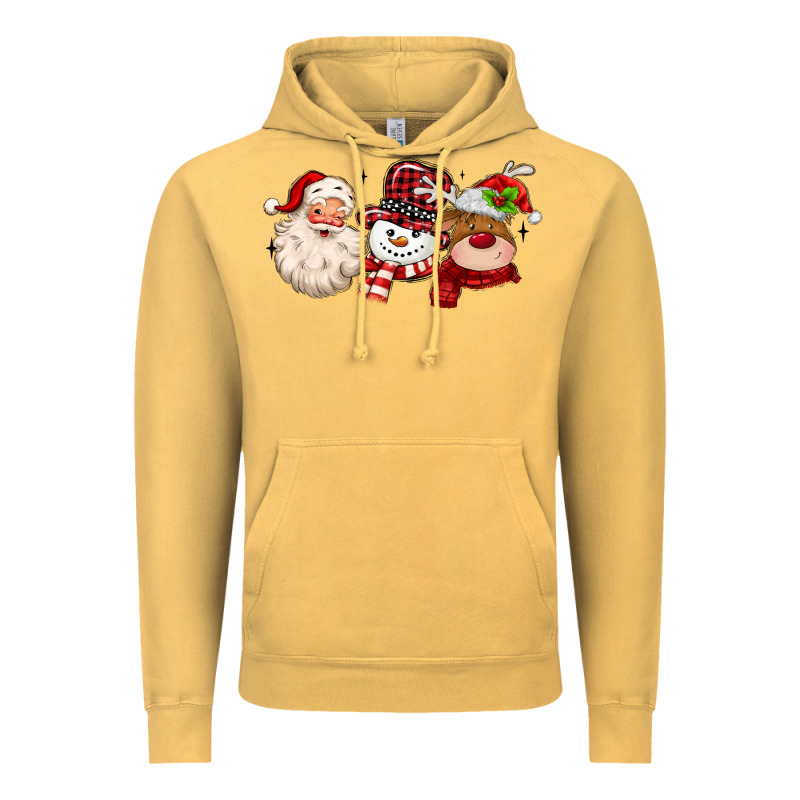 Santa Snowman Reindeer Vintage Hoodie by MaliasSmallBusiness | Teevron