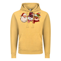 Vintage Mustard santa snowman reindeer Vintage Hoodie - MaliasSmallBusiness