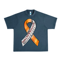 Midnight Navy Kidney Cancer Ribbon Baseball Urban Heavy Tee - BundleAndBundleShop