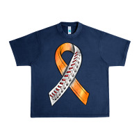 Navy Kidney Cancer Ribbon Baseball Urban Heavy Tee - BundleAndBundleShop