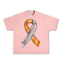 Salmon Kidney Cancer Ribbon Baseball Urban Heavy Tee - BundleAndBundleShop