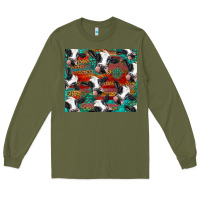 Army Green holstein cows with gemstone Long Sleeve Tee - BarkalooDesign