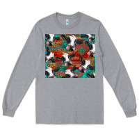 Heather Grey holstein cows with gemstone Long Sleeve Tee - BarkalooDesign