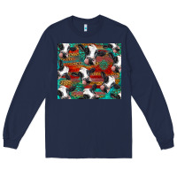 Navy holstein cows with gemstone Long Sleeve Tee - BarkalooDesign