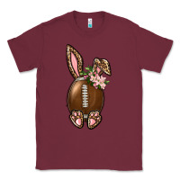 Burgundy American Football Easter Bunny Classic Tee - BundleAndBundleShop