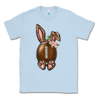 Dusty Blue American Football Easter Bunny Classic Tee - BundleAndBundleShop