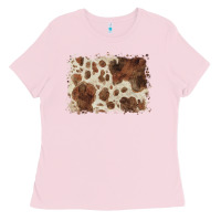 Bubblegum Pink cowhide background Ladies Tee - BarkalooDesign