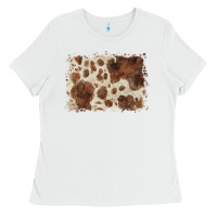 White cowhide background Ladies Tee - BarkalooDesign