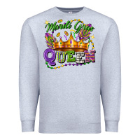 Heather Grey mardi gras queen Premium Sweatshirt - FaDigitalArtStudio