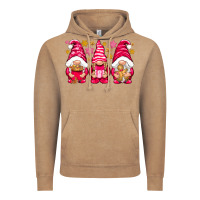 Vintage Coffee Pink Christmas gnomes Vintage Hoodie - NancyCooperArtShop
