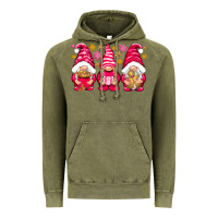 Vintage Olive Pink Christmas gnomes Vintage Hoodie - NancyCooperArtShop
