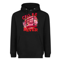 Black Call me never Heavyweight Hoodie - FaDigitalArtStudio