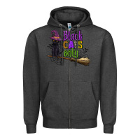 Charcoal Heather black cats only Zipper Hoodie - CowGirlArtShop