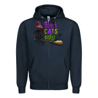 Navy black cats only Zipper Hoodie - CowGirlArtShop