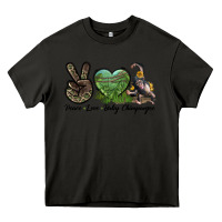 Asphalt Leopard Peace Love Baby Chimpanzee Heavy Core Tee - LillyAllenDesigns