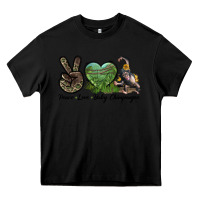 Black Leopard Peace Love Baby Chimpanzee Heavy Core Tee - LillyAllenDesigns