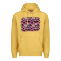Antique Gold pink glitter leopard with heart background Premium Hoodie - OliviaCreatesArt