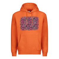 Carrot pink glitter leopard with heart background Premium Hoodie - OliviaCreatesArt