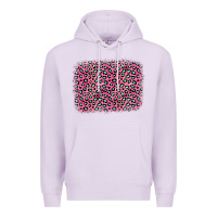 Lilac pink glitter leopard with heart background Premium Hoodie - OliviaCreatesArt