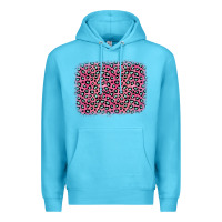 Ocean Blue pink glitter leopard with heart background Premium Hoodie - OliviaCreatesArt